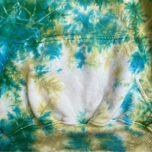 Big Bud Press Green & Blue Tie-dye Sweatshirt Hoodie Size P/XXXS - Picture 4 of 5